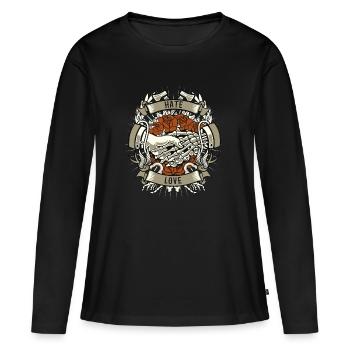 Hate and Love - Women's Premium Organic Long Sleeve Shirt - black - Front - Julia (174cm)