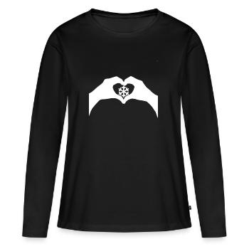 L'amour de la neige - T-shirt manches longues Premium bio Femme - noir - Devant - Julia (174cm)