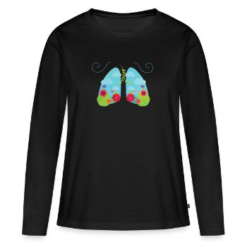 non fumeur - T-shirt manches longues Premium bio Femme - noir - Devant - Julia (174cm)