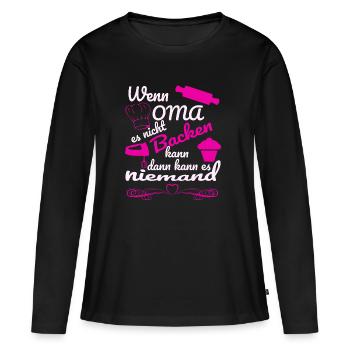 My grandma can bake everything - Women's Premium Organic Long Sleeve Shirt - black - Front - Julia (174cm)