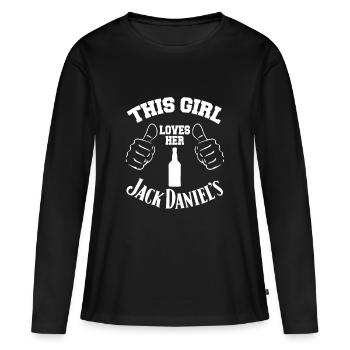 This girl loves her J D - Women's Premium Organic Long Sleeve Shirt - black - Front - Julia (174cm)