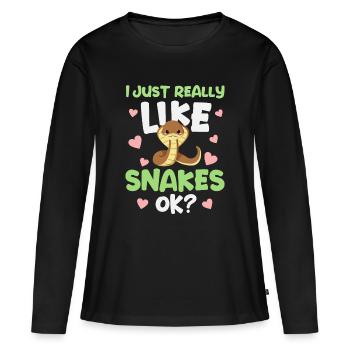 Serpents serpents - T-shirt manches longues Premium bio Femme - noir - Devant - Julia (174cm)