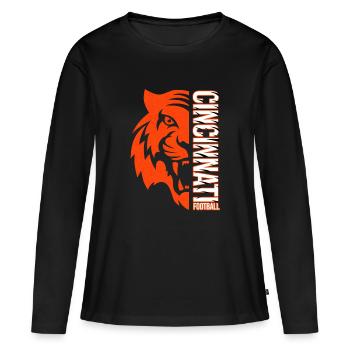 Cincinnati Football – Tiger Power Design - T-shirt manches longues Premium bio Femme - noir - Devant - Julia (174cm)