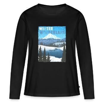 Winter Wonderland - domaine public modifié - T-shirt manches longues Premium bio Femme - noir - Devant - Julia (174cm)