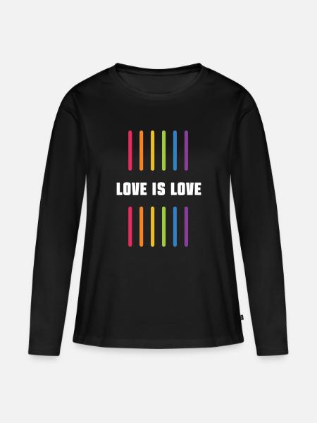 LGBT Pride Monat - Liebe ist Liebe - Frauen Premium Bio Langarmshirt - Schwarz
