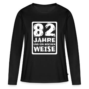 Sagesse 82 - T-shirt manches longues Premium bio Femme - noir - Devant - Julia (174cm)