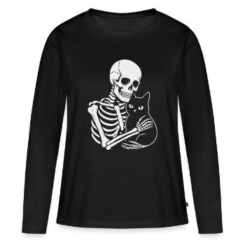 Tendresse - T-shirt manches longues Premium bio Femme - noir - Devant - Julia (174cm)