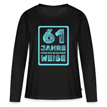 Sagesse 61 - T-shirt manches longues Premium bio Femme - noir - Devant - Julia (174cm)
