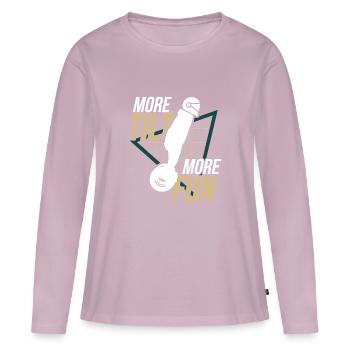 Plus d’inclinaison, plus de plaisir - Conception de monocycle électrique - T-shirt manches longues Premium bio Femme - rose poudré - Devant - Julia (174cm)