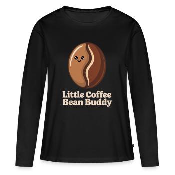 Grain de café - T-shirt manches longues Premium bio Femme - noir - Devant - Julia (174cm)