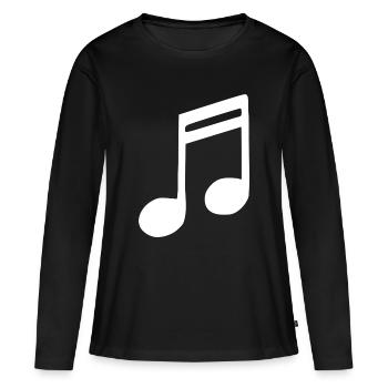 Note de musique Note de musique Blanche - T-shirt manches longues Premium bio Femme - noir - Devant - Julia (174cm)