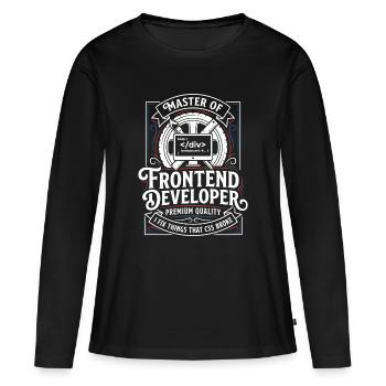 Maître frontend : art CSS HTML - T-shirt manches longues Premium bio Femme - noir - Devant - Julia (174cm)