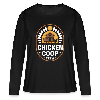 Chicken Coop Crew Hühnerhalter Huhn - Frauen Premium Bio Langarmshirt - Schwarz - Vorne - Julia (174cm)