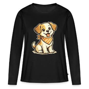 canine - T-shirt manches longues Premium bio Femme - noir - Devant - Julia (174cm)