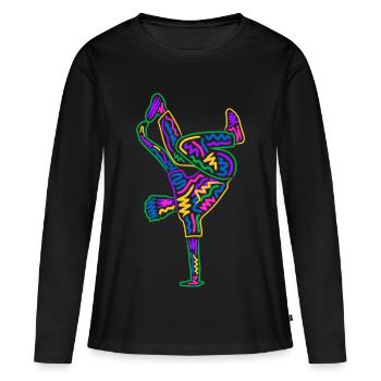 Breakdancer Breakdancer Breakdance Boys Colorés Breakdance - T-shirt manches longues Premium bio Femme - noir - Devant - Julia (174cm)