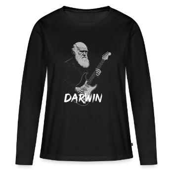Darwin spielt die Gitarrenentwicklung - Frauen Premium Bio Langarmshirt - Schwarz - Vorne - Julia (174cm)
