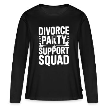 Unterstützungsteam für die Scheidungspartei - Frauen Premium Bio Langarmshirt - Schwarz - Vorne - Julia (174cm)