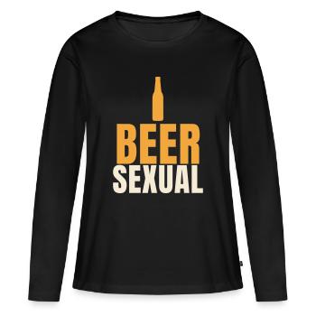 Beersexual funny beer saying beer lover - Women's Premium Organic Long Sleeve Shirt - black - Front - Julia (174cm)