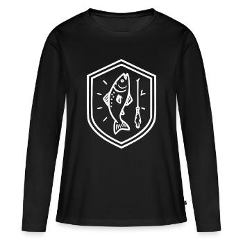 Pêche au poisson Pêche Pêche Pêcheur Cadeau - T-shirt manches longues Premium bio Femme - noir - Devant - Julia (174cm)