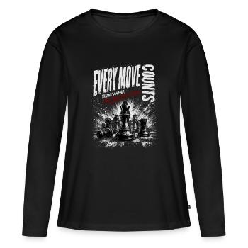 Chaque coup compte : Chess Grunge - T-shirt manches longues Premium bio Femme - noir - Devant - Julia (174cm)