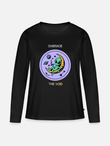 Umarme das lunare Nichts - Frauen Premium Bio Langarmshirt - Schwarz