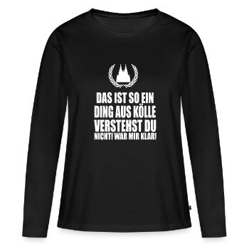 Cologne - T-shirt manches longues Premium bio Femme - noir - Devant - Julia (174cm)
