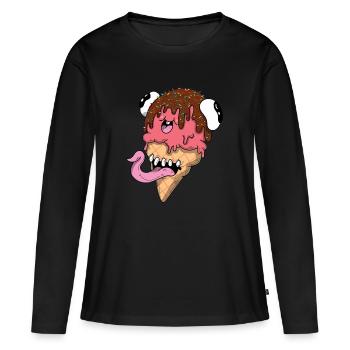 Échantillon de glace - T-shirt manches longues Premium bio Femme - noir - Devant - Julia (174cm)