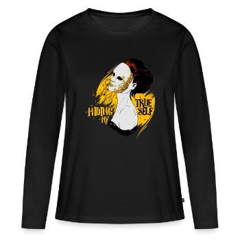 Cacher le vrai moi - Masqué - T-shirt manches longues Premium bio Femme - noir - Devant - Julia (174cm)