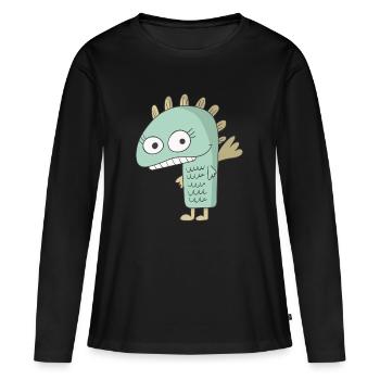 Monstres - T-shirt manches longues Premium bio Femme - noir - Devant - Julia (174cm)