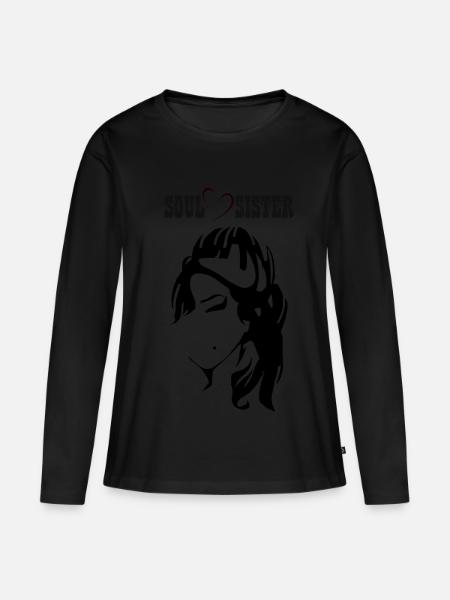 Soul Sister - Frauen Premium Bio Langarmshirt - Schwarz