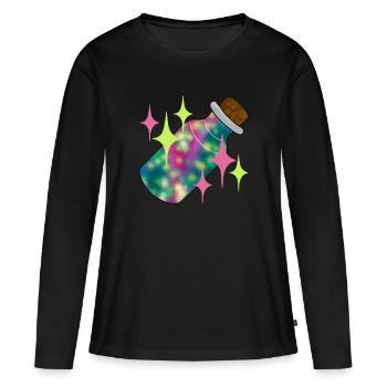 poussière de fée - T-shirt manches longues Premium bio Femme - noir - Devant - Julia (174cm)