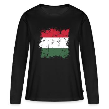Hungary Flag Hungarian Flag Balaton Hungary - Women's Premium Organic Long Sleeve Shirt - black - Front - Julia (174cm)