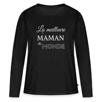 La meilleur maman du monde - T-shirt manches longues Premium bio Femme - noir - Devant - Julia (174cm)