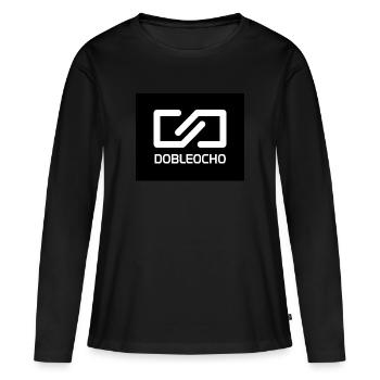 Double-Huit - T-shirt manches longues Premium bio Femme - noir - Devant - Julia (174cm)