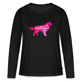 Liebende Berner Sennenhund Mama - Frauen Premium Bio Langarmshirt - Schwarz - Vorne - Julia (174cm)