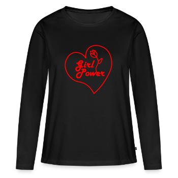 girl Power - T-shirt manches longues Premium bio Femme - noir - Devant - Julia (174cm)