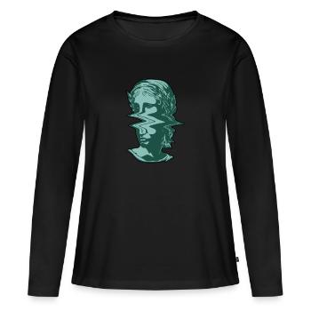 métropolitain - T-shirt manches longues Premium bio Femme - noir - Devant - Julia (174cm)