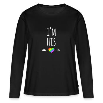 Je suis à lui - Couple LGBT CSD - T-shirt manches longues Premium bio Femme - noir - Devant - Julia (174cm)