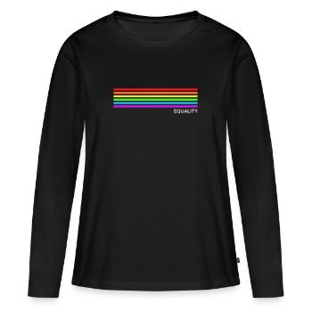 Égalité - Rainbow LGBT CSD - T-shirt manches longues Premium bio Femme - noir - Devant - Julia (174cm)