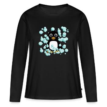 Pinguin - Frauen Premium Bio Langarmshirt - Schwarz - Vorne - Julia (174cm)