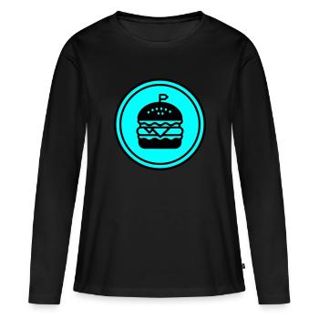 Cercle d'icônes de hamburger - T-shirt manches longues Premium bio Femme - noir - Devant - Julia (174cm)