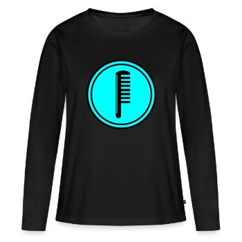 Peigne Cercle de coiffeurs - T-shirt manches longues Premium bio Femme - noir - Devant - Julia (174cm)