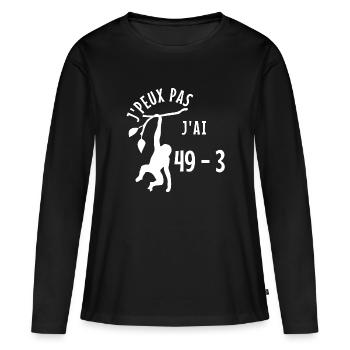 j'peux pas j'ai 49-3 - T-shirt manches longues Premium bio Femme - noir - Devant - Julia (174cm)