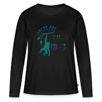 j'peux pas j'ai 49-3 - T-shirt manches longues Premium bio Femme - noir - Devant - Julia (174cm)