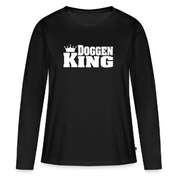 DOGGEN KING Deutsche Dogge - Frauen Premium Bio Langarmshirt - Schwarz - Vorne - Julia (174cm)