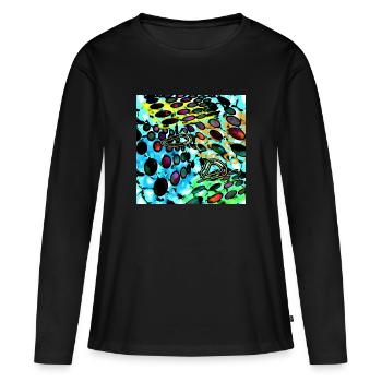Sticky Ikky (Image d’art) - Image - 2023 - T-shirt manches longues Premium bio Femme - noir - Devant - Julia (174cm)