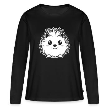 hérisson animal bébé - T-shirt manches longues Premium bio Femme - noir - Devant - Julia (174cm)