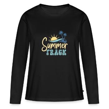 Piste d’été - T-shirt manches longues Premium bio Femme - noir - Devant - Julia (174cm)