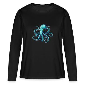 Pieuvre, pieuvre, pieuvre, été, cadeau - T-shirt manches longues Premium bio Femme - noir - Devant - Julia (174cm)