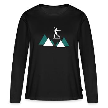 slackline slacken rope acrobat rope artist balance - Women's Premium Organic Long Sleeve Shirt - black - Front - Julia (174cm)